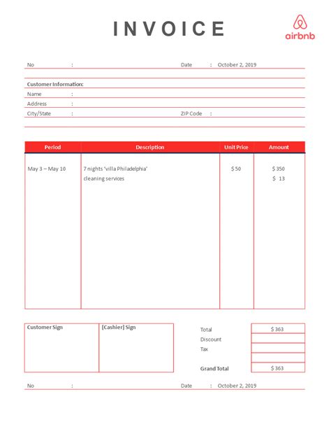 house cleaning invoice template