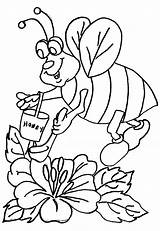 Bee Coloring Pages Honey Printable Kids sketch template