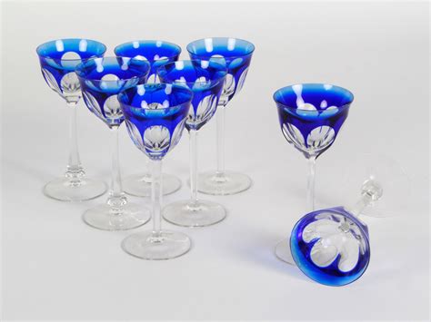 Eight Moser Blue Crystal Glasses Ib08345 Bellamysworld