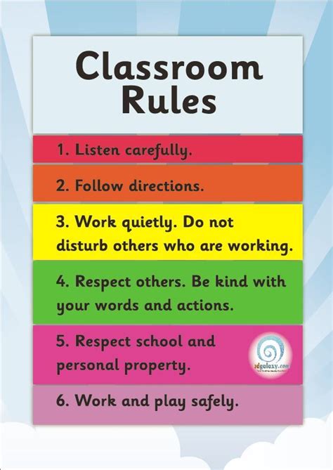 printable classroom rules chart classroom rules poster