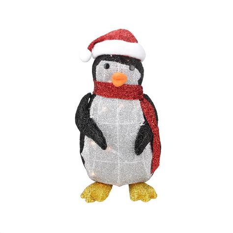 northlight 19 5 white and red lighted penguin with santa