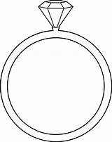 Ring Easy Drawing Cliparts Diamond Line sketch template