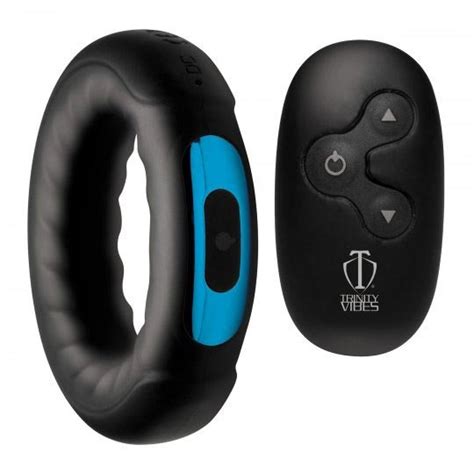 trinity vibes remote control 7x rechargeable silicone cock ring black