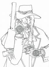 Alucard Hellsing Lineart sketch template