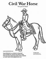 War Civil Horse Coloring Pages Riding Kids Colouring Drawing Soldier Rider Print General Lee Confederate Horses King Camp Horseback Children sketch template