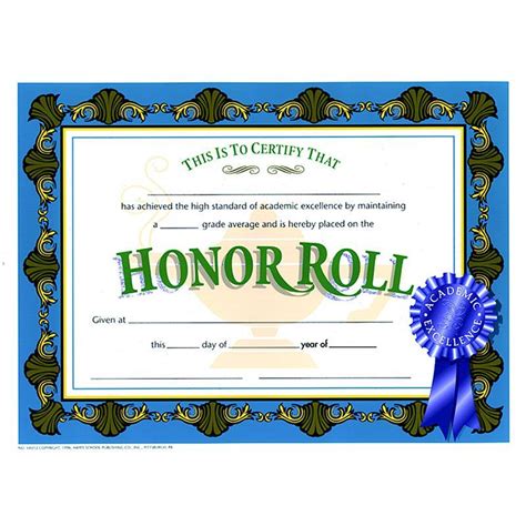 certificates honor roll blue pk spa gift certificate blank