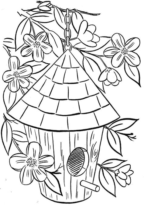 bird house coloring coloring pages