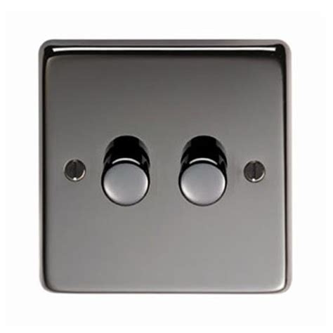black nickel double dimmer switch  electrical switches black