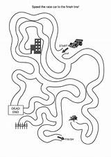 Maze Printable Kids Easy Mazes Car Race Games Activity Coloring Pages Worksheets Drawing Preschool Kid Printables Cars Toddler Indy Worksheet sketch template