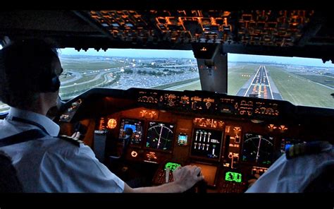 flight landing  runway cockpit view