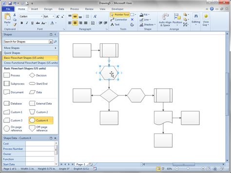 shift flowchart shapes automatically visio guy