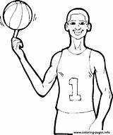 Basketball Coloring Pages Player Printable Drawing Simple Harlem Ball Color Print Finger Spinning Globetrotters Sports Getdrawings Learn Spin Birthday sketch template