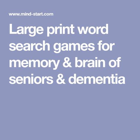 large print word search games  memory brain  seniors dementia