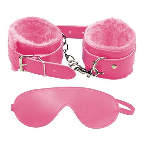 handcuffs and blindfold furry leather toys kit sex toys