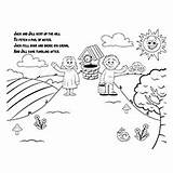 Jack Jill Coloring Pages Poem Little Top sketch template