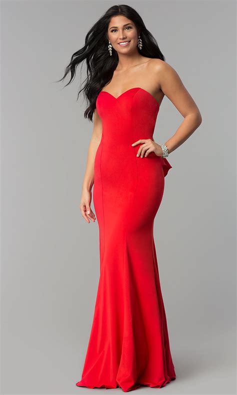 Strapless Long Prom Dress With Sweetheart Neckline