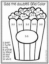 Doubles Coloring Color Facts Add Math Circus Addition Activities Worksheets Themed Adding Teacherspayteachers Practice Popcorn Grade First Preview Mama sketch template