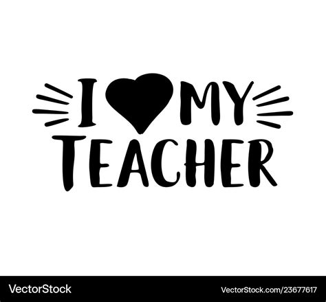 teacher  hand lettering design poster vector image