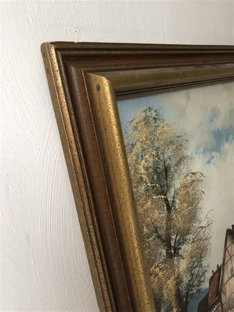 vintage original framed oil painting landscape country house signed hoppman ebay