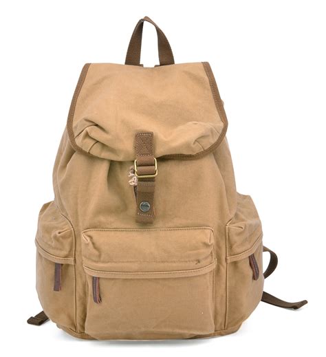 gootium gootium unisex vintage high density thick canvas backpack rucksack casual daypacks