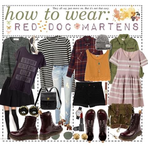 pin  conny  style everyday outfit inspiration red  martens clothes