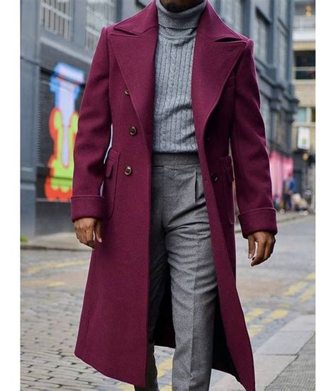 wool double breasted burgundy coat mens jackets masters