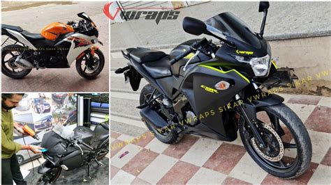 honda cbr  vinyl wrapping black matt cbr modification vwraps sikar youtube