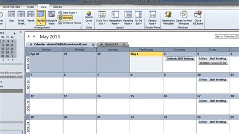 outlook  multiple calendar viewing options youtube