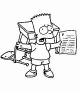 Simpson Bart Coloring Simpsons School Kids Bad Grades Printable Pages Ecoloringpage Popular sketch template