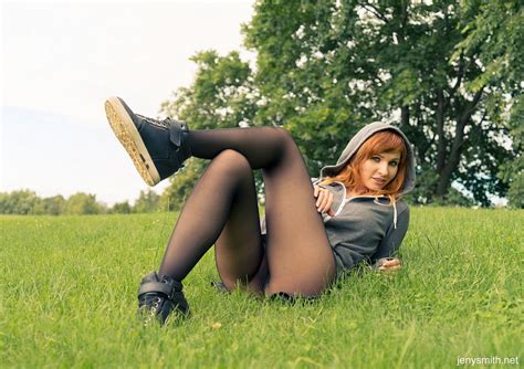 jeny walking in the park lust pantyhose