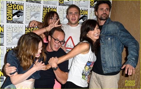 chloe bennet shows off midriff at agents of s h i e l d comic con