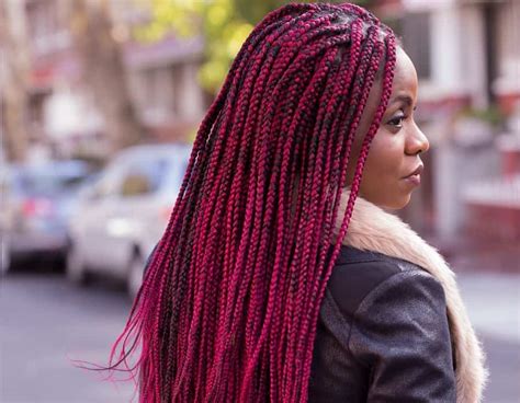 gorgeous burgundy box braids   hairstylecamp
