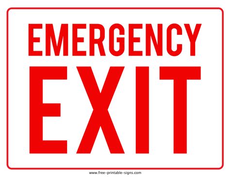 exit signs  printable
