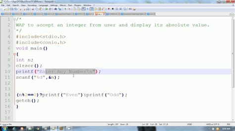 program  display absolute    number ternary operator hindi absolute