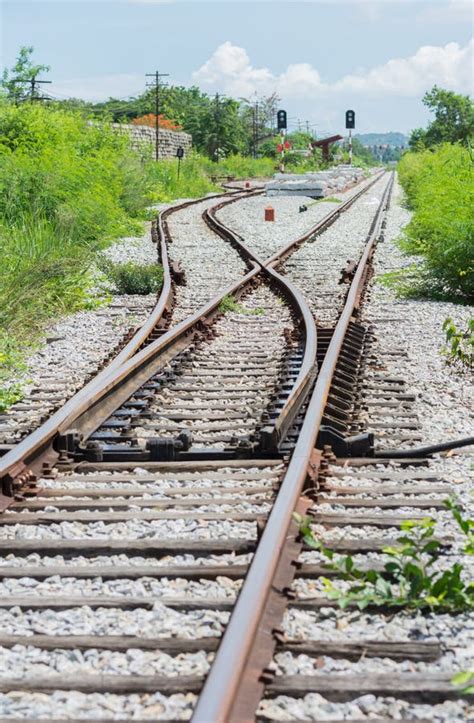 railway track railroad junction stock image image  junction