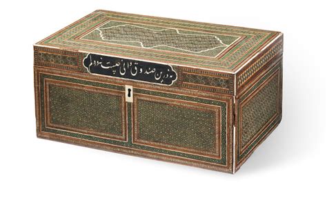 bonhams a qajar katamkari box persia 19th century