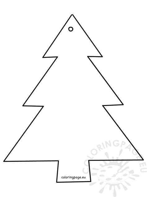 christmas tree shape cut  coloring page