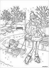 Coloring Pages Barbie Christmas Colouring Printable Kids Book Choose Board sketch template