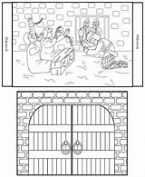 Prison Coloring Silas Paul Pages Crafts Peter Bible Jail Sunday School Kids Story Activities Preschool Craft Children Sheets Stories Church sketch template