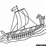 Viking Ship Coloring Boat Pages Battleship Submarine Longboat Drawing Outline Color Sailboat Rocket Transport Printable Pirate Boats Speedboat Water Outlines sketch template