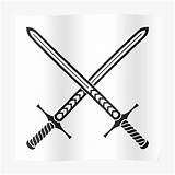 Swords Crossed sketch template