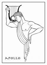 Apollo Mythology Mitologia Stines Grega Apollon Deuses Grécia Antiga sketch template