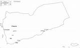 Yemen Map Governorates Maps Al Blank Amran اليمنيه Jawf Aden Outline Hudaydah sketch template