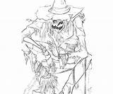 Scarecrow Riddler Arkham Coloringhome sketch template