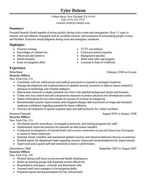 security officer resume   professional resume writing