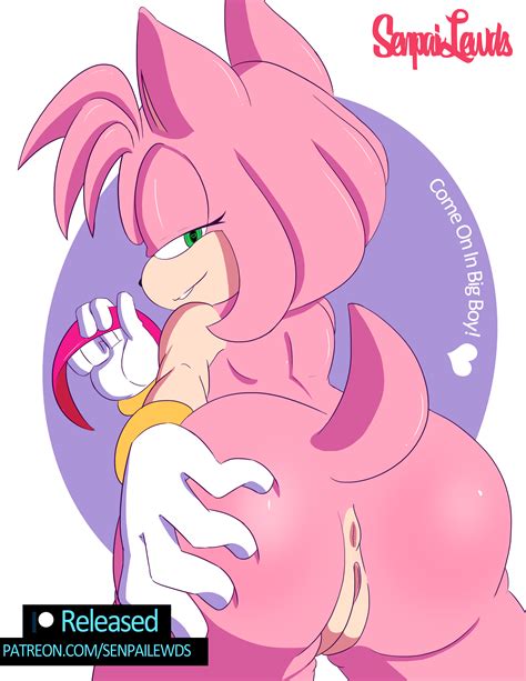 Rule 34 2017 Amy Rose Ass Female Looking At Viewer Pussy Senpailove