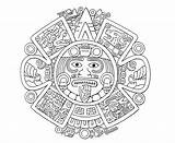 Aztec Mayan Azteca Calendario Getcolorings Mandalas Tezcatlipoca Maya Tonatiuh Chicano Getdrawings Xyz sketch template
