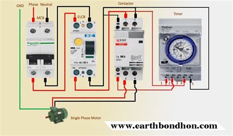 single phase contactor wiring diagram  timer glamfer