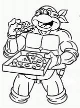 Ninja Turtle Pizza Eating Coloring Pages Printable Turtles Kids Mutant Teenage Categories sketch template