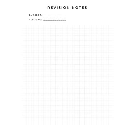 revision notes template etsy